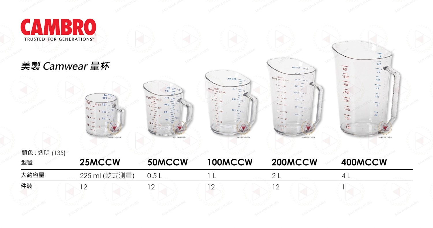 CAMBRO美製塑膠量杯,量杯,塑膠量杯,測量杯